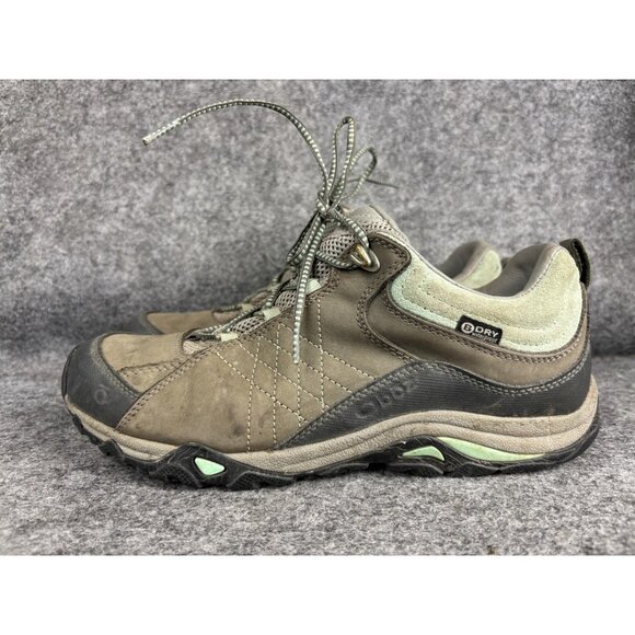 Oboz Trail Hiking Shoes Womens Size 9.5 Brown Green BDry Waterproof Outdoor - Picture 1 of 8
